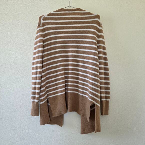 Madewell Striped Alpaca Merino Wool Cardigan Sweater Open Front Womens S Brown W - Picture 6 of 10